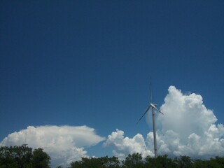 wind turbine and sky