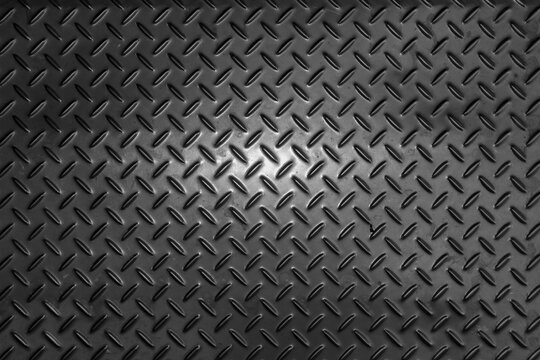 Black dark grey Checker Plate abstract floor metal stanless background stainless pattern surface