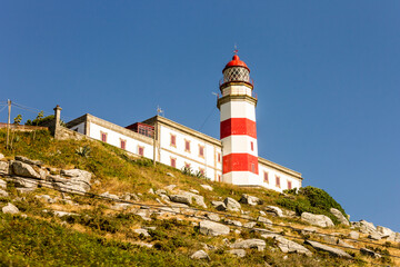Fototapeta na wymiar Baiona, Spain. The lighthouse of Cabo Silleiro in Galicia