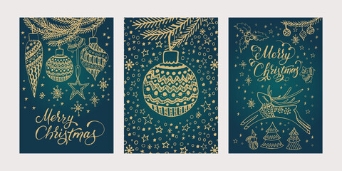 Christmas and New year greeting cards.