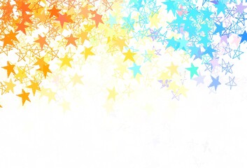 Light Blue, Yellow vector backdrop with small and big stars.