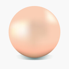 Vector editable graphics. Sphere in pastel colors. Shimmering capsule for cosmetics, oils isolated on white background. Beige 3d glossy ball or precious pearl.