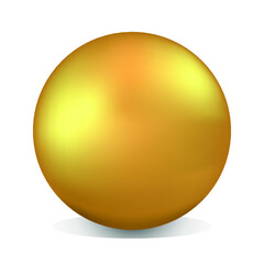 Vector editable graphics. Gold sphere. Shimmering capsule for cosmetics, oils isolated on white background. Gold glossy 3d ball or precious pearls.