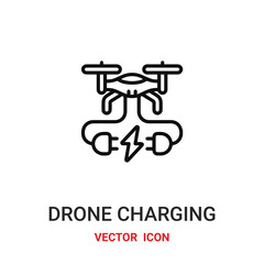 Drone vector icon. Modern, simple flat vector illustration for website or mobile app.Drone charge symbol, logo illustration. Pixel perfect vector graphics	