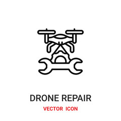 drone repair icon vector symbol. drone repair symbol icon vector for your design. Modern outline icon for your website and mobile app design.