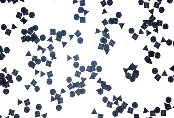 Light BLUE vector background with triangles, circles, cubes.