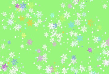 Light Blue, Red vector template with ice snowflakes.