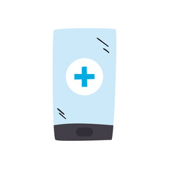 Fototapeta premium smartphone with cross free form style icon vector design