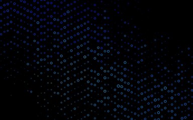Dark BLUE vector layout with circle shapes. Beautiful colored illustration with blurred circles in nature style. Pattern of water, rain drops.