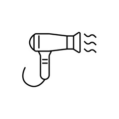 hair dryer or blow dryer symbol vector outline style