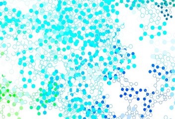 Light Blue, Green vector pattern with artificial intelligence network.
