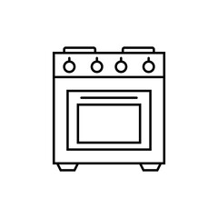 gas stove Kitchen appliances, icons, outline, black. Home electrical appliances. black flat icons with a black outline.