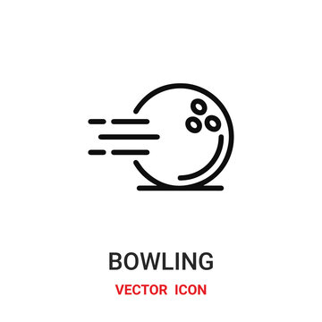 Bowling ball vector icon. Modern, simple flat vector illustration for website or mobile app.Bowling symbol, logo illustration. Pixel perfect vector graphics	