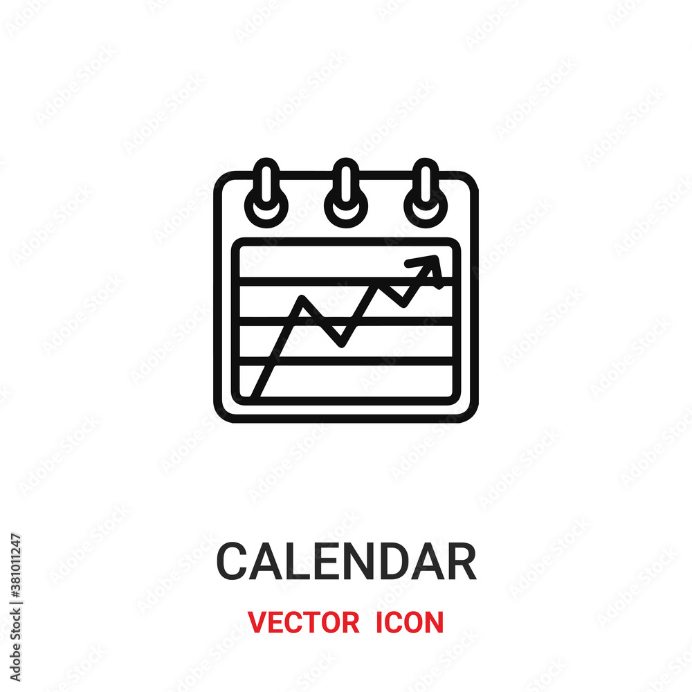 Poster calendar icon vector symbol. calendar symbol icon vector for your design. modern outline icon for yo