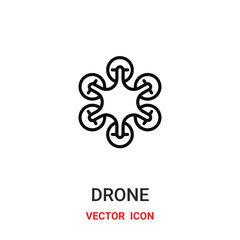 drone icon vector symbol. drone symbol icon vector for your design. Modern outline icon for your website and mobile app design.