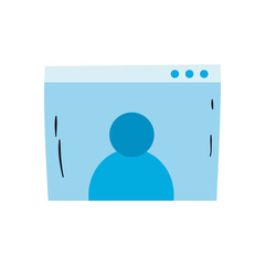 avatar on screen in video chat free form style icon vector design