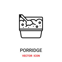 Porridge vector icon. Modern, simple flat vector illustration for website or mobile app.Cereal or porridge bowl symbol, logo illustration. Pixel perfect vector graphics
