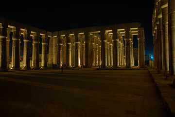 Fototapeta premium Night scene from karnak temple, Egypt, september 2018