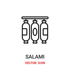 Salami vector icon. Modern, simple flat vector illustration for website or mobile app.Sausage symbol, logo illustration. Pixel perfect vector graphics