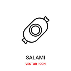 Salami vector icon. Modern, simple flat vector illustration for website or mobile app.Sausage symbol, logo illustration. Pixel perfect vector graphics	