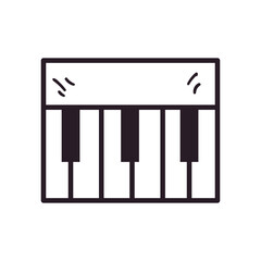 piano instrument line style icon vector design