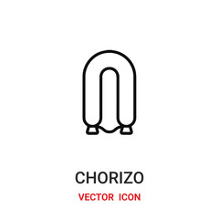 Chorizo vector icon. Modern, simple flat vector illustration for website or mobile app.Sausage symbol, logo illustration. Pixel perfect vector graphics	