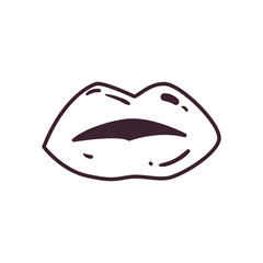 pop art female mouth line style icon vector design