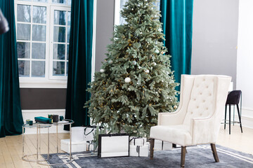 A chair sitting in front of a window