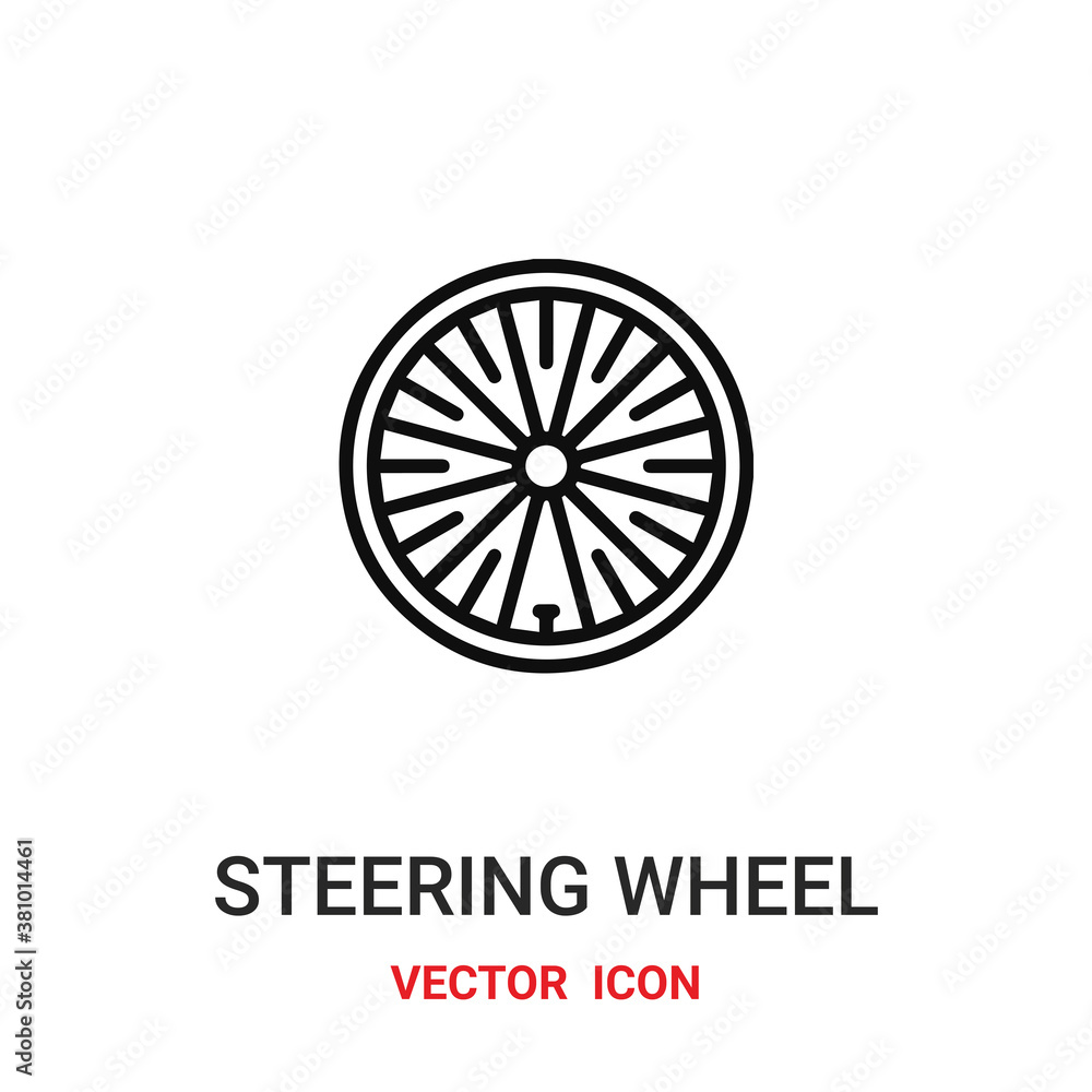 Poster steering wheel icon vector symbol. steering wheel symbol icon vector for your design. modern outline