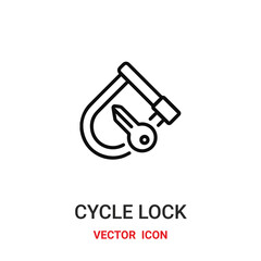 Cycle lock vector icon. Modern, simple flat vector illustration for website or mobile app.Bike lock or bicycle lock symbol, logo illustration. Pixel perfect vector graphics