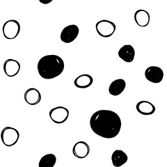 Abstract Black and White Seamless Pattern. Vector Dotted Textured Background.