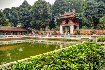 Scenery ar the Temple of Literature and the Imperial Academy in Hanoi Vietnam