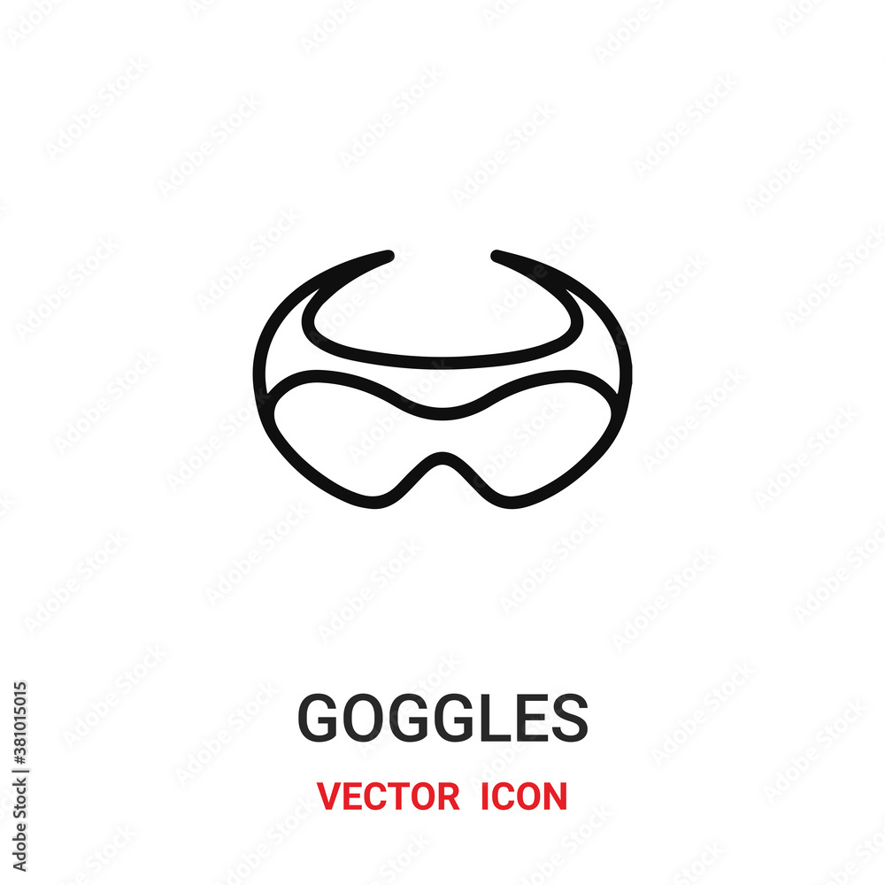 Poster goggles icon vector symbol. goggles symbol icon vector for your design. modern outline icon for your