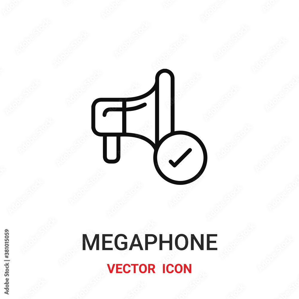 Poster megaphone icon vector symbol. megaphone symbol icon vector for your design. modern outline icon for 