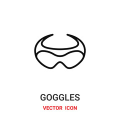goggles icon vector symbol. goggles symbol icon vector for your design. Modern outline icon for your website and mobile app design.