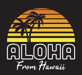 Aloha Hawaii Summer Palm Print Artwork for Apparel and Other Uses