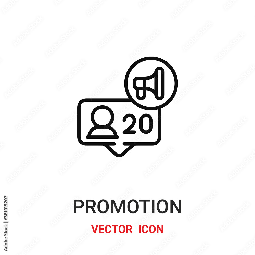 Poster promotion icon vector symbol. promotion symbol icon vector for your design. modern outline icon for 