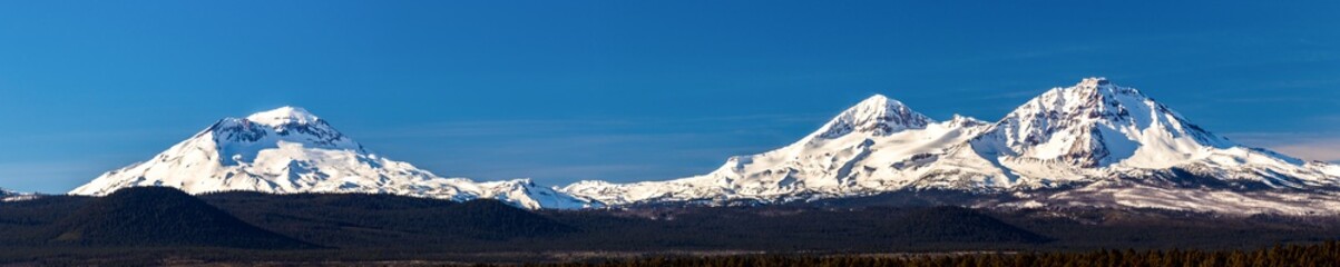 Early morning shot of the three Sisters mountains in central Oregon near Bend.