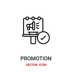 Promotion vector icon. Modern, simple flat vector illustration for website or mobile app.Megaphone symbol, logo illustration. Pixel perfect vector graphics	