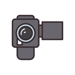 videocamera line and fill style icon vector design