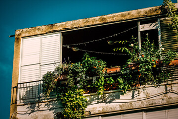 View of the facade of a modern building in the streets of Tel Aviv in Israel
