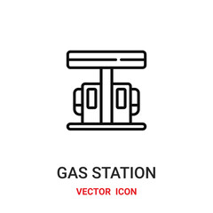 Gas station vector icon . Modern, simple flat vector illustration for website or mobile app.Petrol station symbol, logo illustration. Pixel perfect vector graphics	