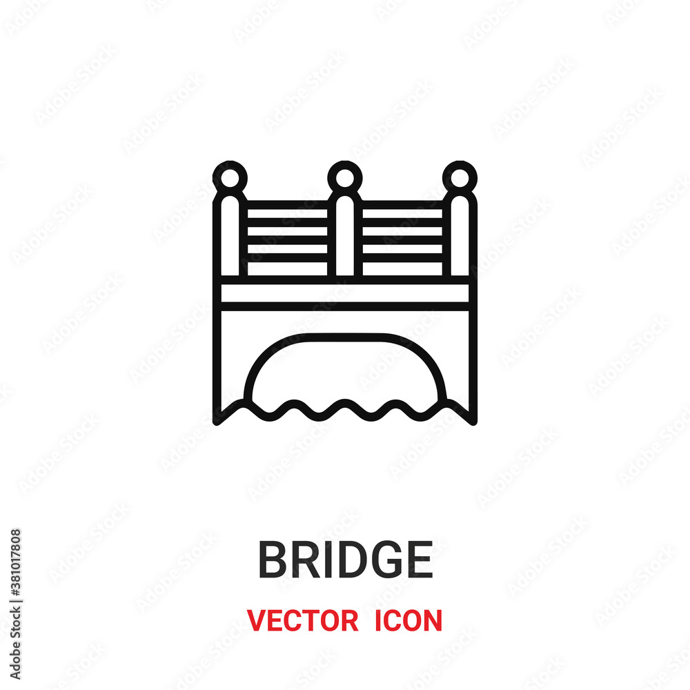 Aufkleber bridge icon vector symbol. bridge symbol icon vector for your design. Modern outline icon for your website and mobile app design.