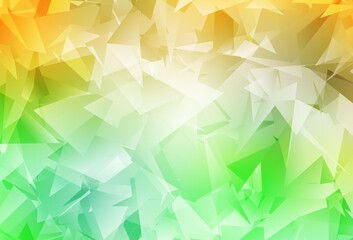 Light Green, Yellow vector abstract polygonal background.