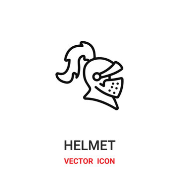 Knight helmet vector icon. Modern, simple flat vector illustration for website or mobile app.Antique helmet symbol, logo illustration. Pixel perfect vector graphics	