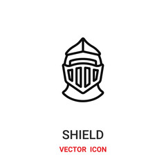 Shield vector icon. Modern, simple flat vector illustration for website or mobile app.Helmet or armor symbol, logo illustration. Pixel perfect vector graphics	