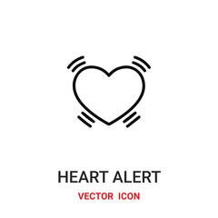 Heart alert vector icon. Modern, simple flat vector illustration for website or mobile app.Heart symbol, logo illustration. Pixel perfect vector graphics	