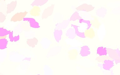 Fototapeta na wymiar Light Pink, Yellow vector pattern with random forms.