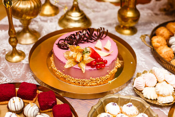A plate of birthday cake on a table