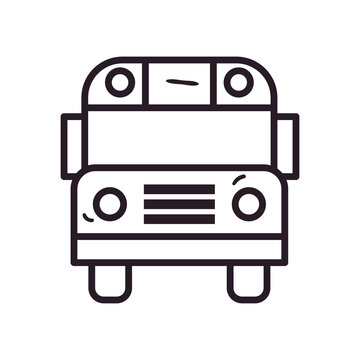 school bus line style icon vector design
